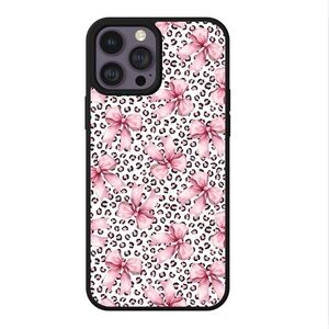 Cute Pink Bows and Leopard Print Phone Case